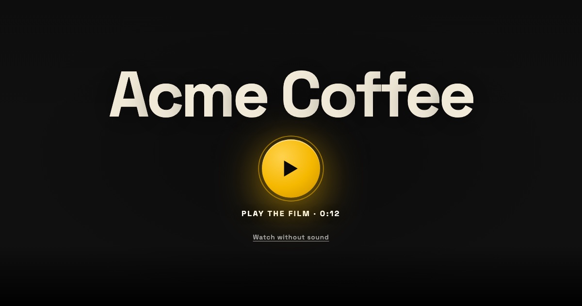 Sample ad film for a coffee brand